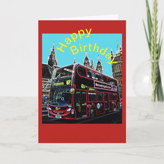 London Bus Birthday Karte (Vorderseite)
