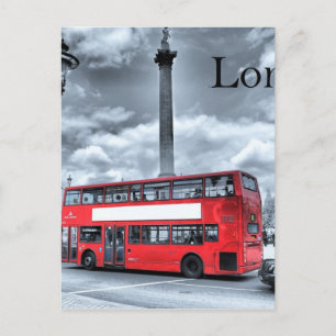 LONDON BUS in Schwarz-Weiß (St.K. Postkarte