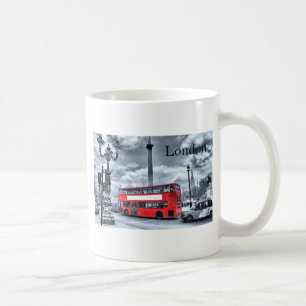 LONDON-BUS in Schwarzem u. im Weiß (St.K) Kaffeetasse