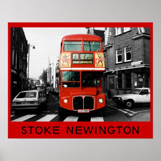 London Bus in Stoke Newington Poster (Vorne)