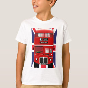 London-Bus mit Gewerkschafts-Jack T-Shirt