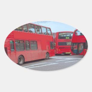 London-Bus Ovaler Aufkleber