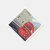 London Bus Paper Napkin Serviette (Ecke)