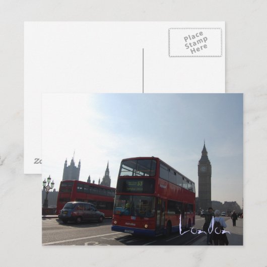 London Bus Postkarte (Vorne/Hinten)