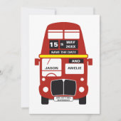 London Bus Save the Date Karte Schwarz (Vorderseite)