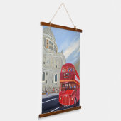 London Bus Tapestry Wandteppich Mit Holzrahmen (Gewinkelt)