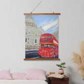 London Bus Tapestry Wandteppich Mit Holzrahmen (Schlafzimmer)