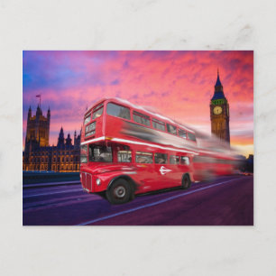 London Bus und Big Ben Postkarte