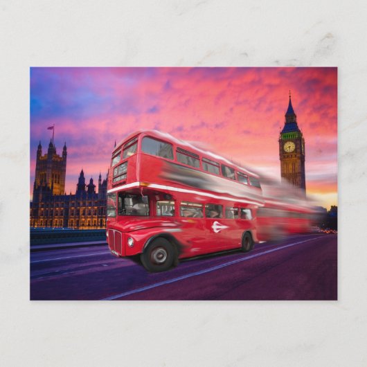 London Bus und Big Ben Postkarte (Vorderseite)