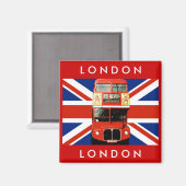London Bus und Britische Flagge Magnet (Vorderseite/Rückseite)