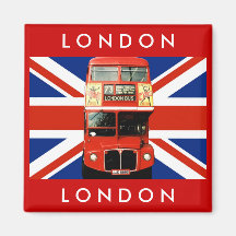 London Bus und Britische Flagge