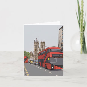 London-Bus- und Westminster Abbey-Grußkarte Karte