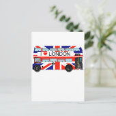 London Bus Union Jack Postkarte (Stehend Vorderseite)