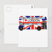 London Bus Union Jack Postkarte (Vorne/Hinten)