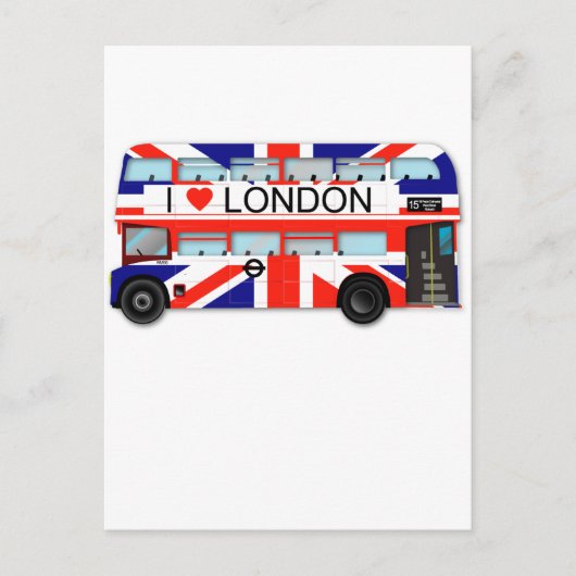 London Bus Union Jack Postkarte (Vorderseite)