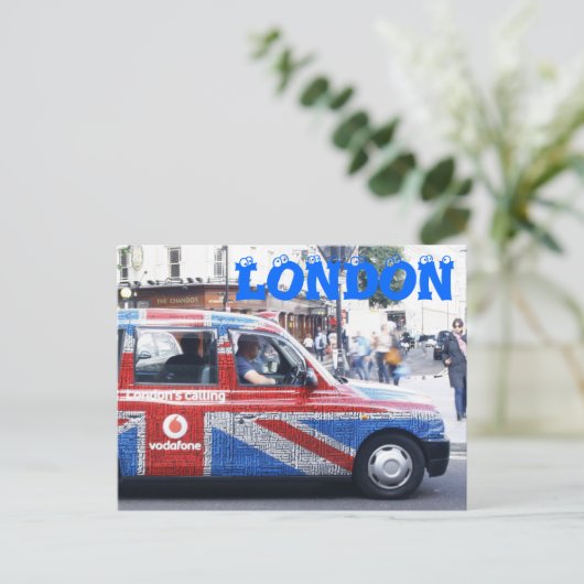 London Cab Postkarte (Stehend Vorderseite)