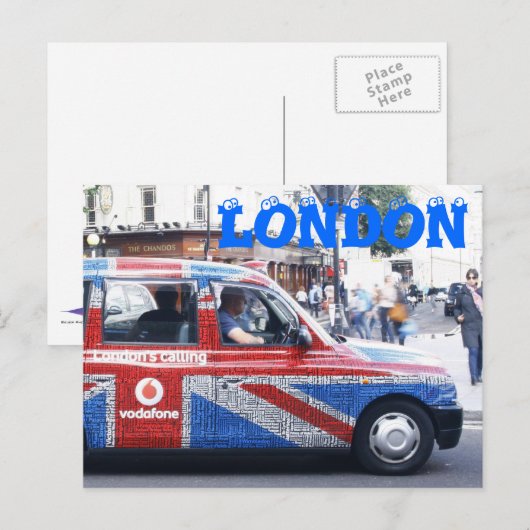 London Cab Postkarte (Vorne/Hinten)