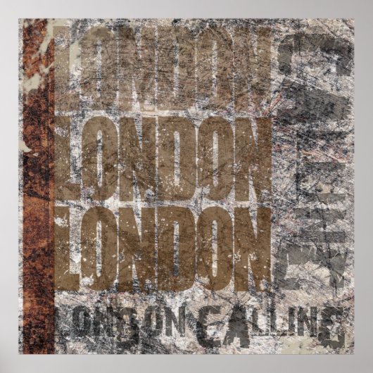 London Calling Graphic Grunge Art Design Poster (Vorne)