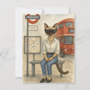 London Cat ist der Doppeldecker-Bus in London gewa Postkarte