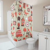 London Childish: Funny Pattern Design Duschvorhang (Beispiel)