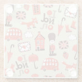 London Childish: Funny Pattern Design Glasuntersetzer (Rückseite)