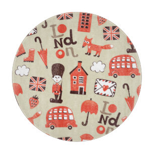 London Childish: Funny Pattern Design Schneidebrett
