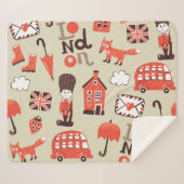 London Childish: Funny Pattern Design Sherpadecke (Vorderseite (Horizontal))