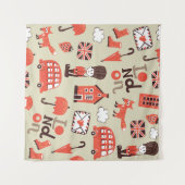 London Childish: Funny Pattern Design Wandteppich (Vorderseite (Horizontal))