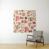 London Childish: Funny Pattern Design Wandteppich (Beispiel (Horizontal))