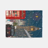 London Christmas Night Cityscape Retro inspiriert Fleecedecke (Vorderseite (Horizontal))