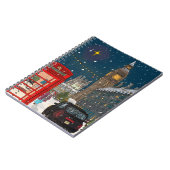 London Christmas Night Cityscape Retro inspiriert Notizblock (Linke Seite)