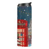 London Christmas Night Cityscape Retro inspiriert Thermosbecher (Nach links gedreht)