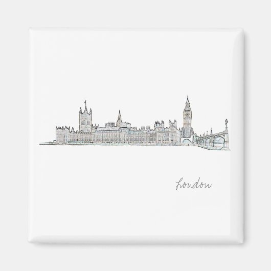 London City Big Ben Architecture Landscape Magnet (Vorne)