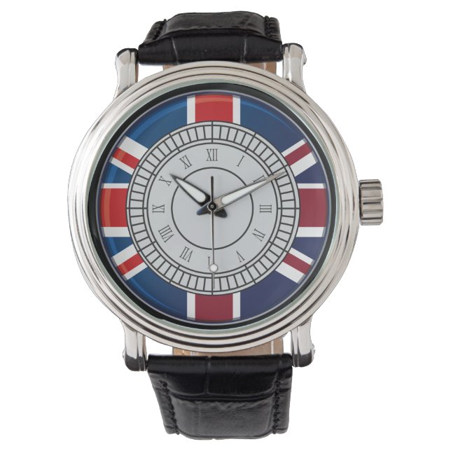London City Big Ben Clock Face Watch Armbanduhr (Vorderseite)
