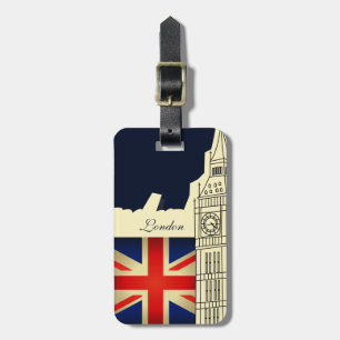 London City Big Ben Union Jack Flag Gepäckanhänger