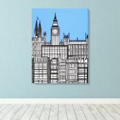 London City Black and White Leinwanddruck (Insitu (Holzboden))