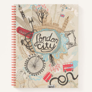 London City Doodle Art Notizblock
