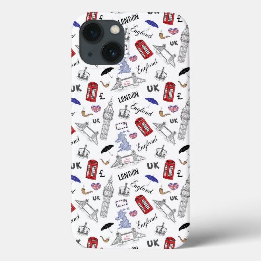 London City Doodles Pattern Case-Mate iPhone Hülle (Rückseite)