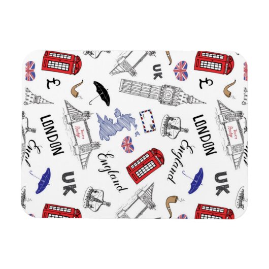 London City Doodles Pattern Magnet (Horizontal)