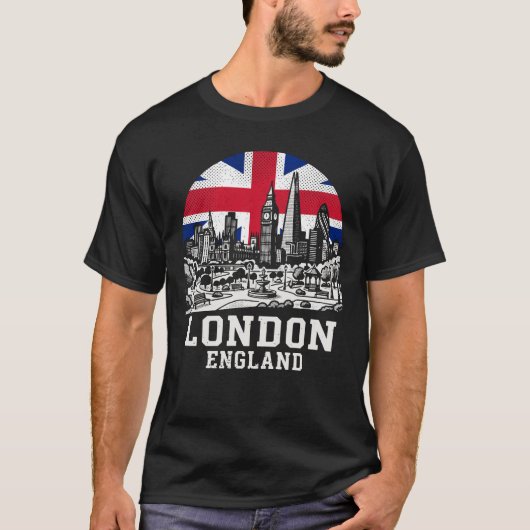 London City England United Kingdom Flag T-Shirt (Vorderseite)