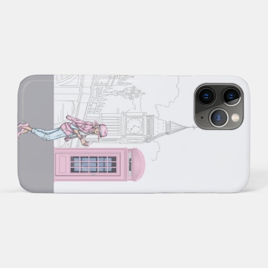 London City Girl mit rosa Telefonbox Case-Mate iPhone Hülle (Rückseite (Horizontal))