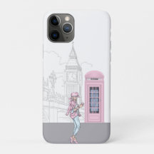 London City Girl mit rosa Telefonbox