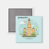 London City Illustration Magnet (Vorderseite/Rückseite)
