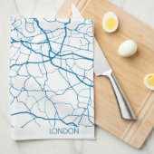 London City Map Kitchtuch Geschirrtuch (Viertel Falte)