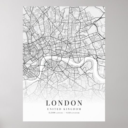 London City Map Poster (Vorne)