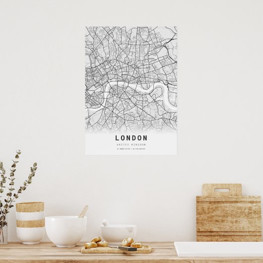 London City Map Poster (Küche)