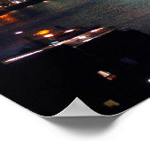 London City Night Skyline UK Travel Poster (Ecke)