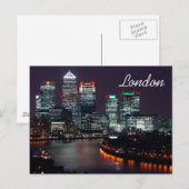 London City Night Skyline UK Travel Postkarte (Vorne/Hinten)