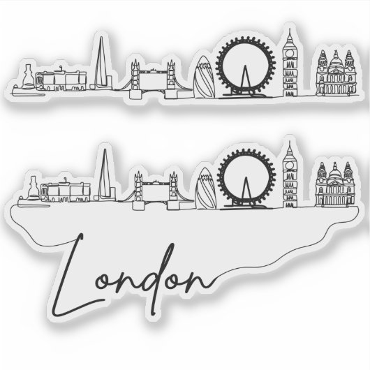 London City Skyline Aufkleber (Vorderseite)