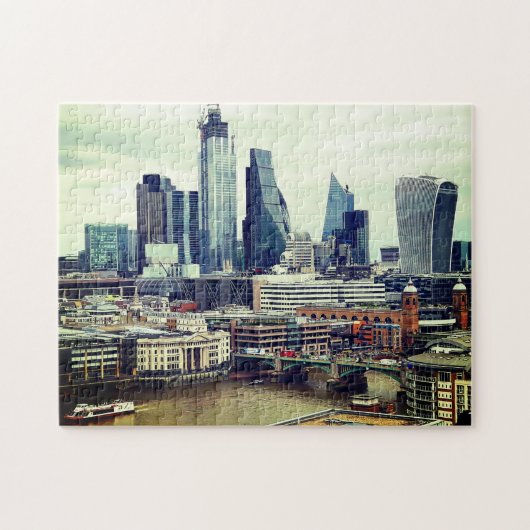 London - City Skyline - Glass & Steel (Großbritann Puzzle (Horizontal)
